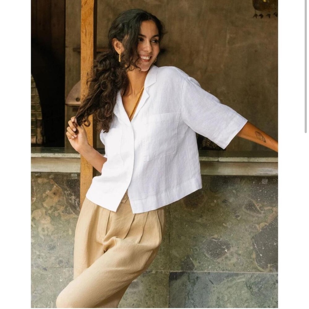 Magaschoni White Button Down Shirt